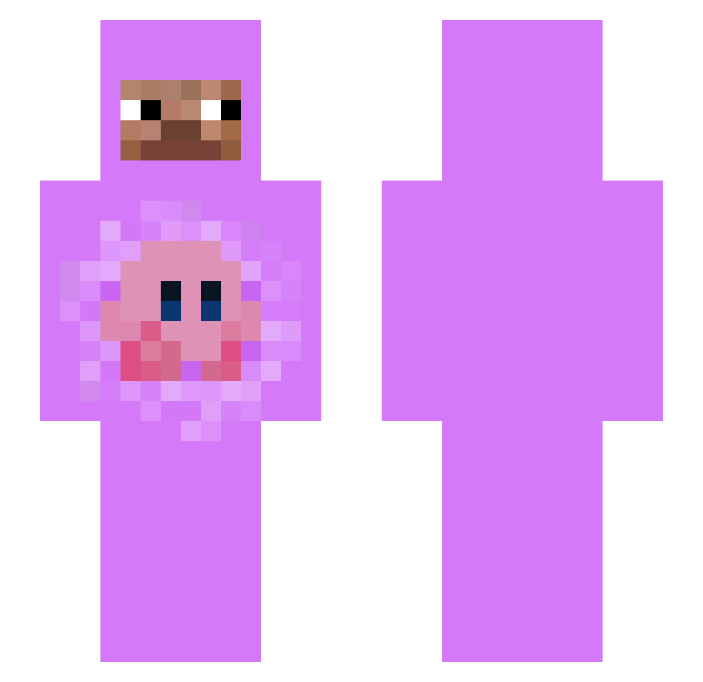 gandzhuba Minecraft skin, front and back view