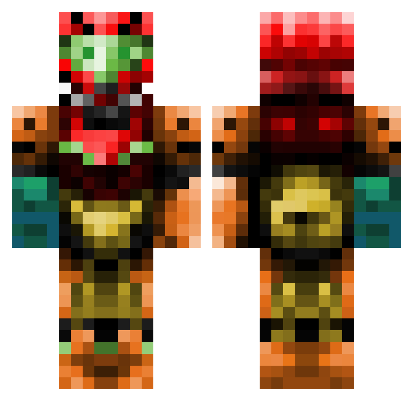 SamoosYeet Minecraft skin, front and back view