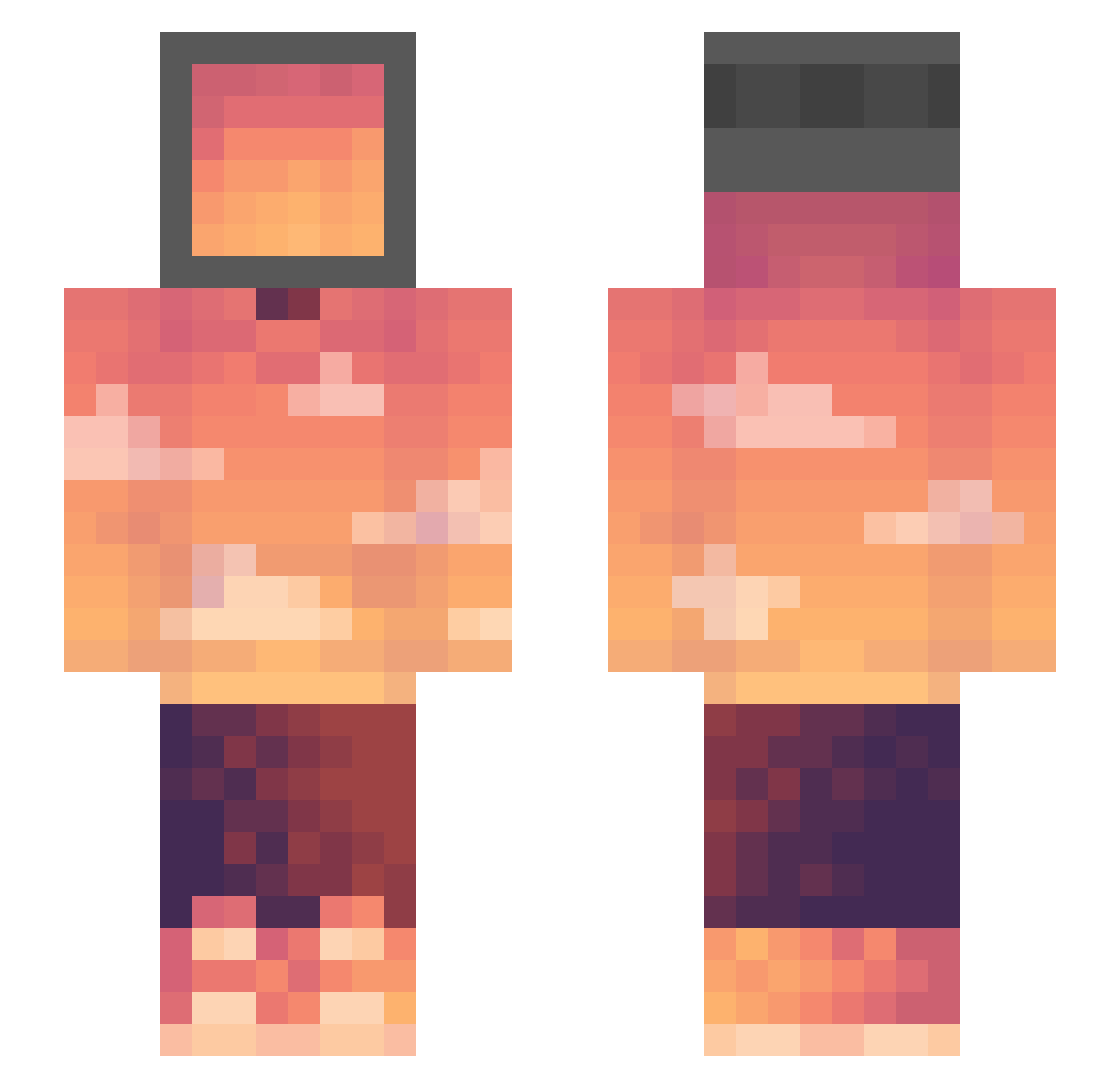Ya_kai Minecraft skin, front and back view