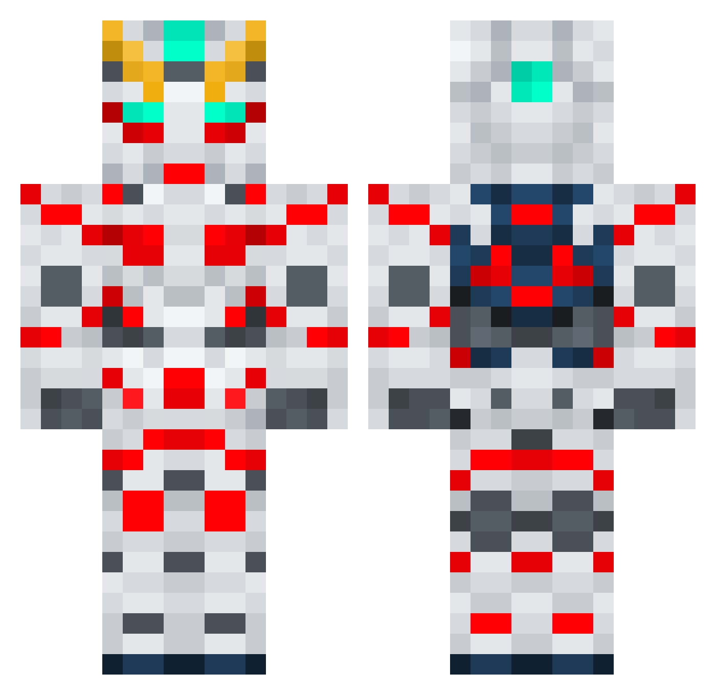 Addyn13 Minecraft skin, front and back view