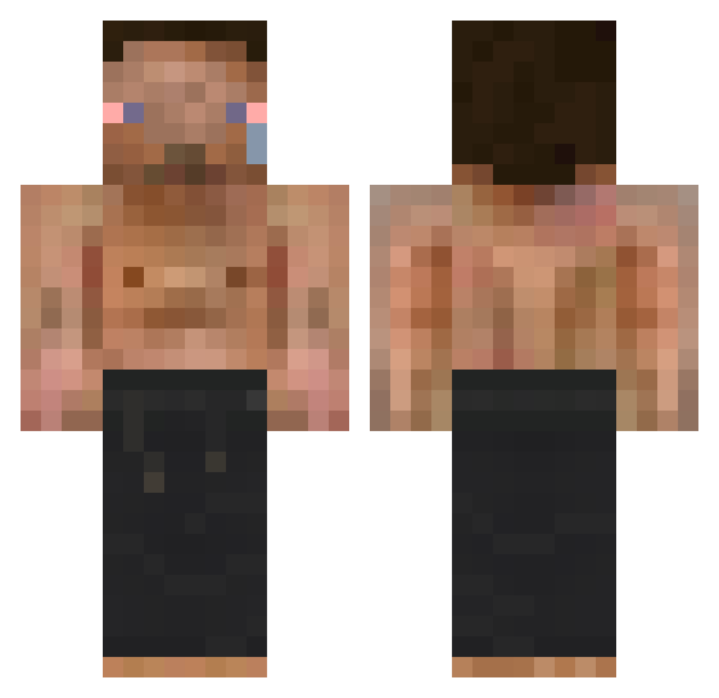 TofuTbh Minecraft skin, front and back view