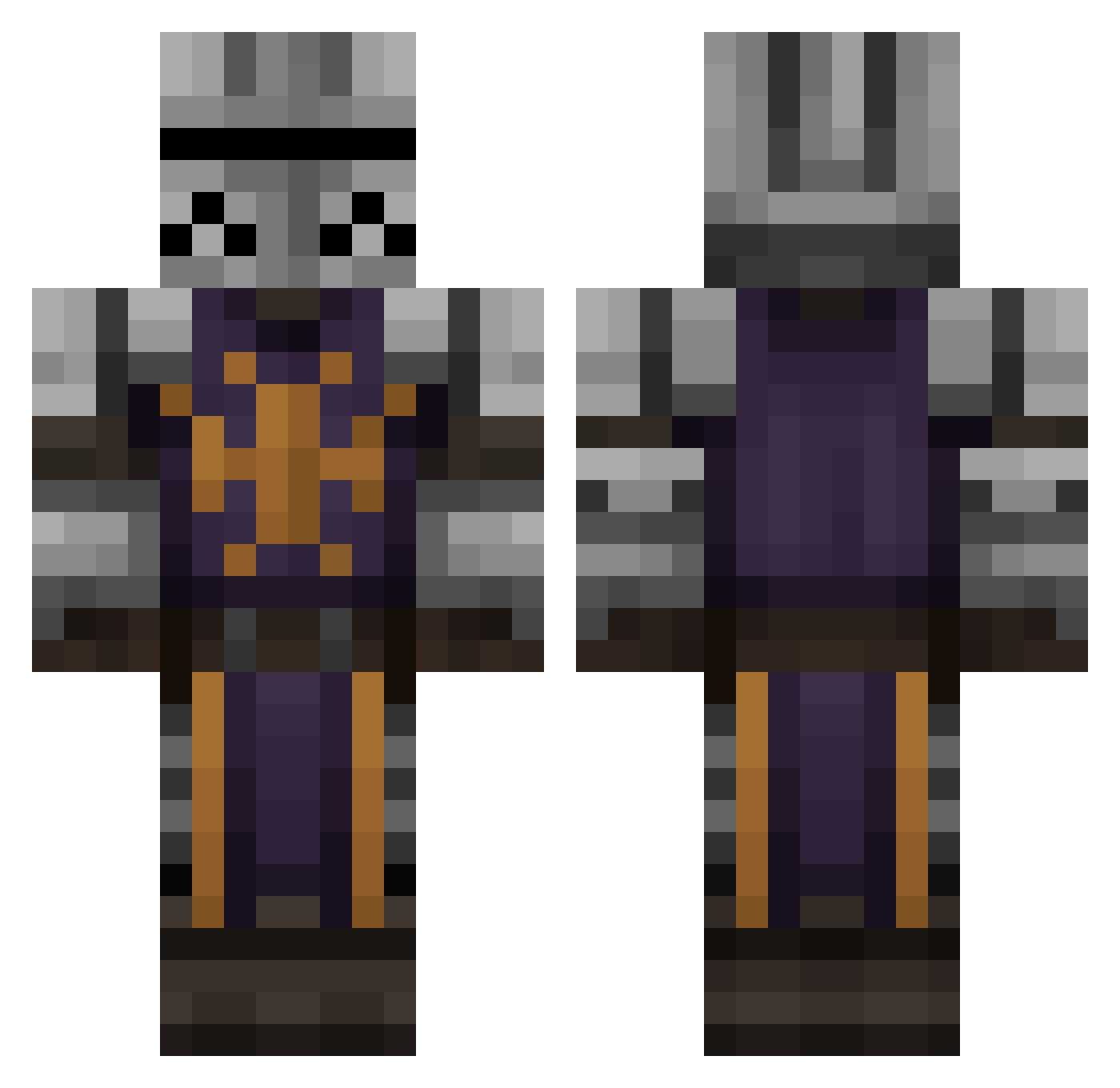 ToxicNugget06 Minecraft skin, front and back view