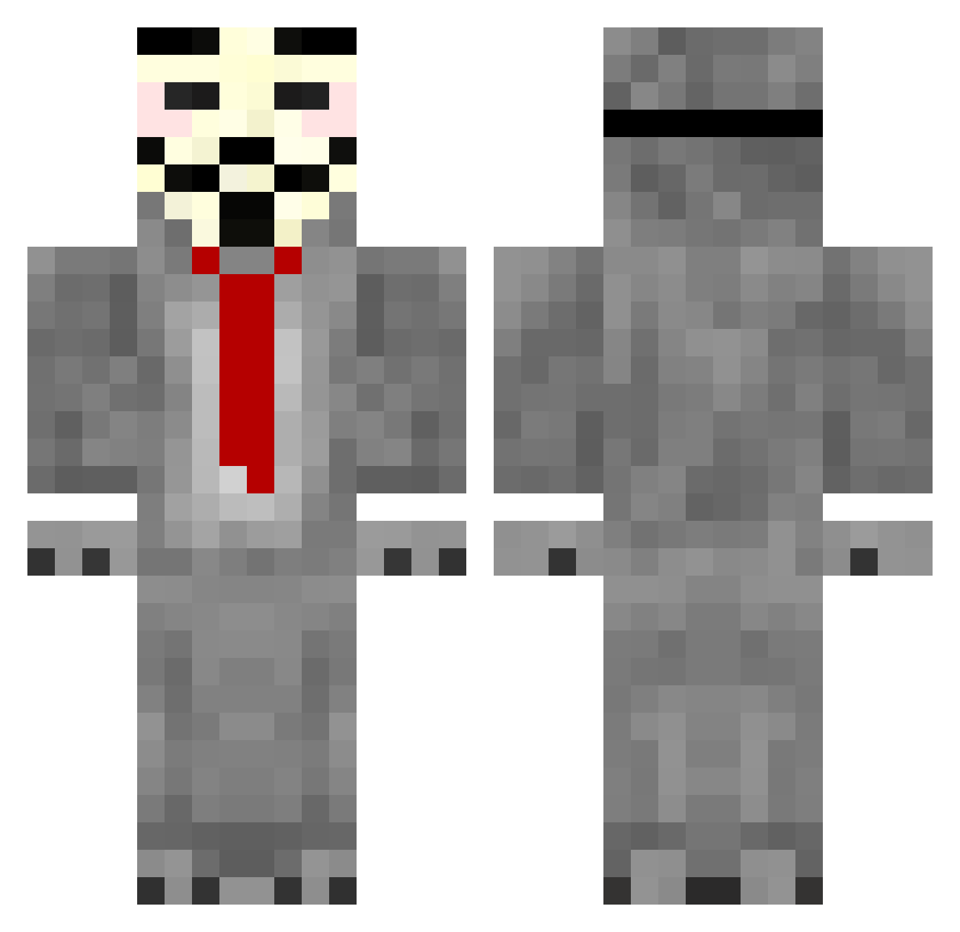 MJGoat Minecraft skin, front and back view