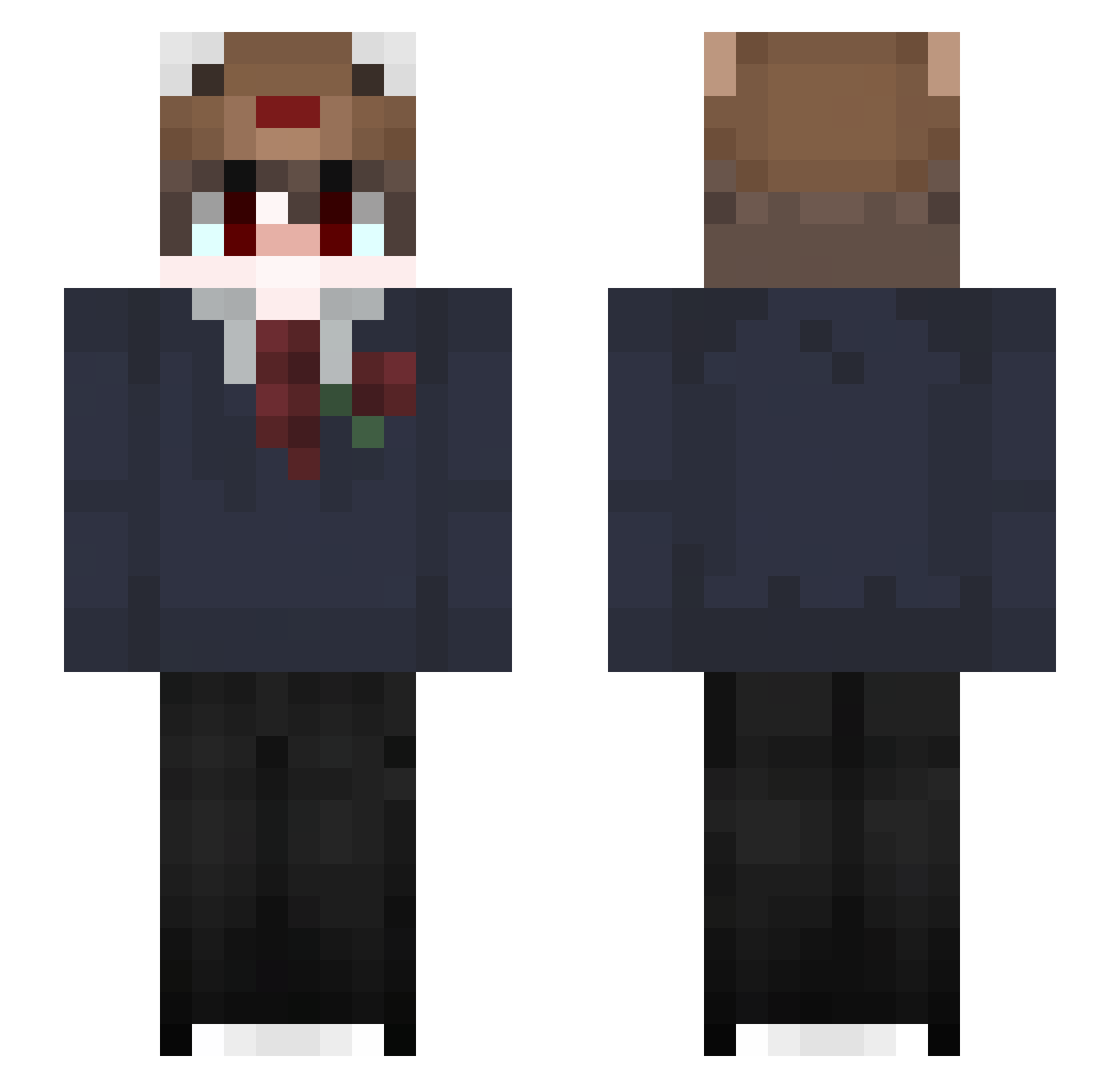 xaam0 Minecraft skin, front and back view