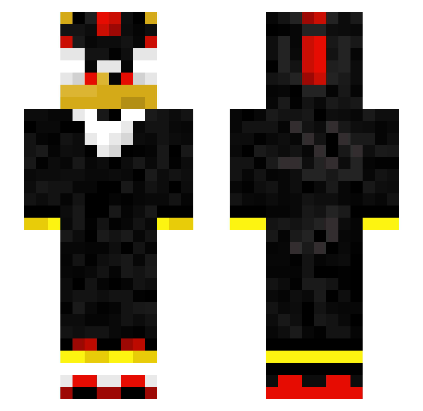 Fragglehorn Minecraft skin, front and back view