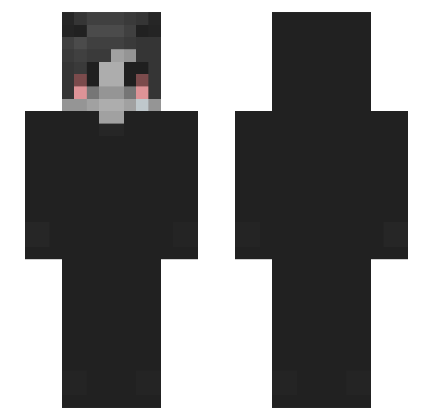SeekTruth Minecraft skin, front and back view