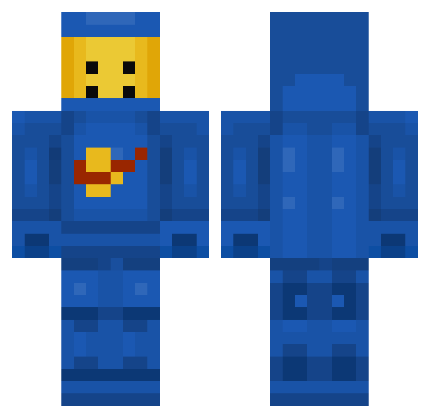 Nevarissss Minecraft skin, front and back view