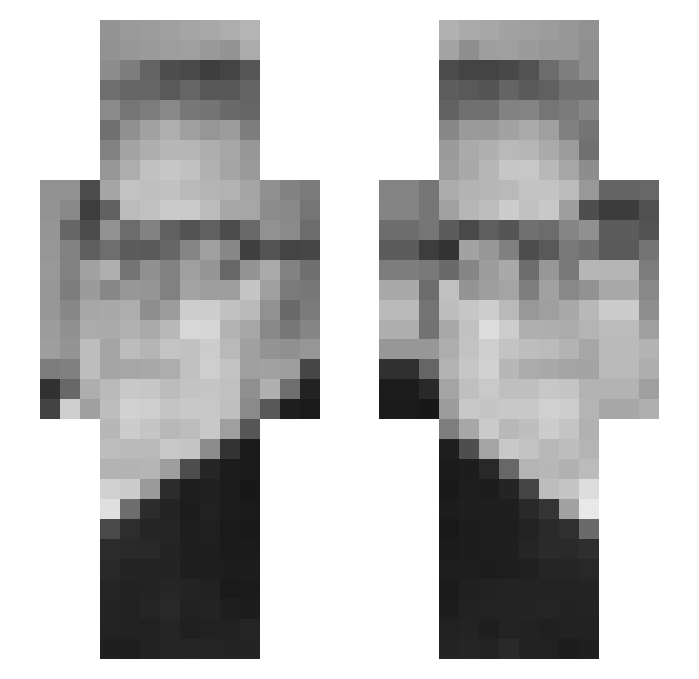 kora1212 Minecraft skin, front and back view