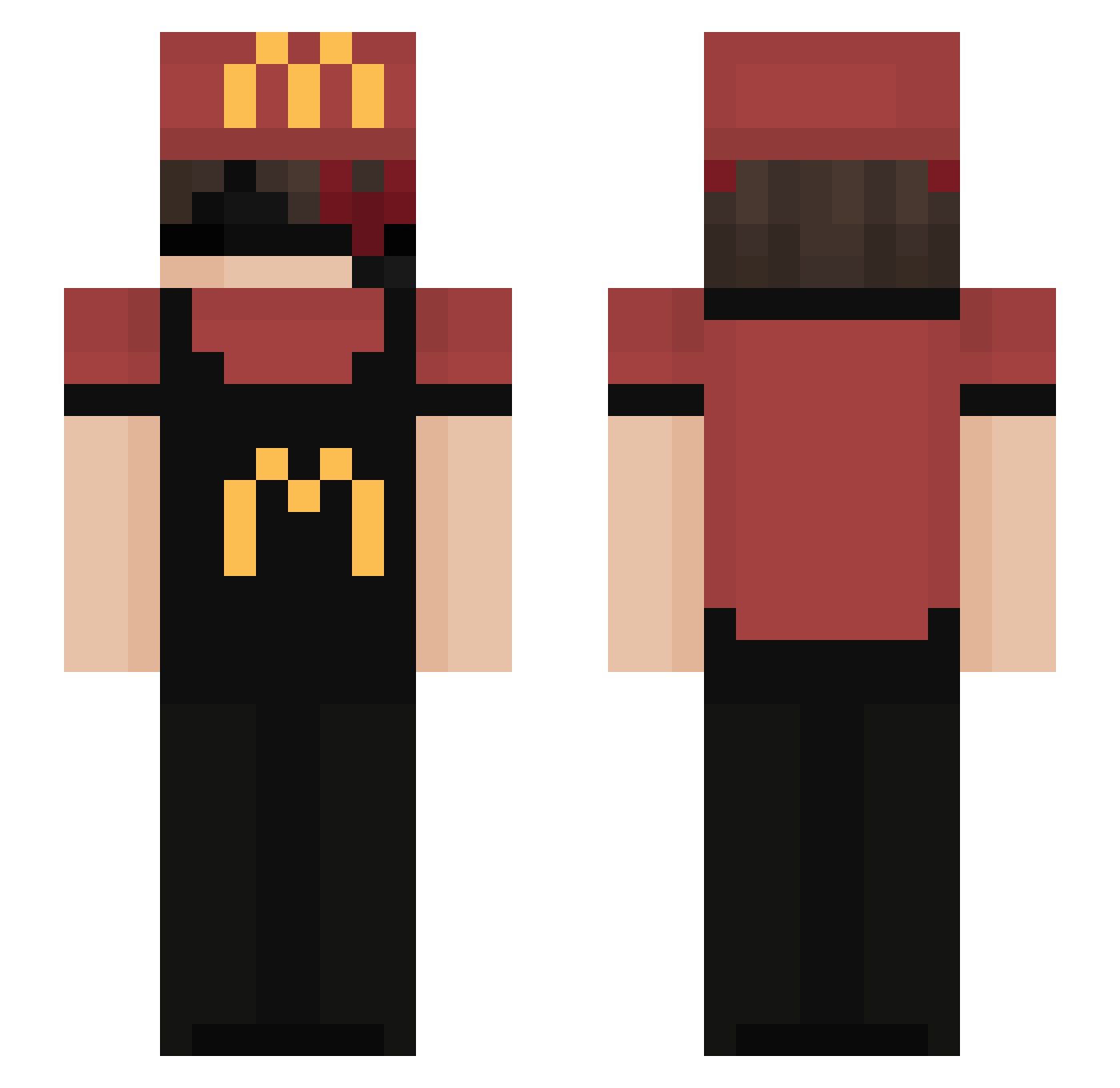 nicksparta63 Minecraft skin, front and back view