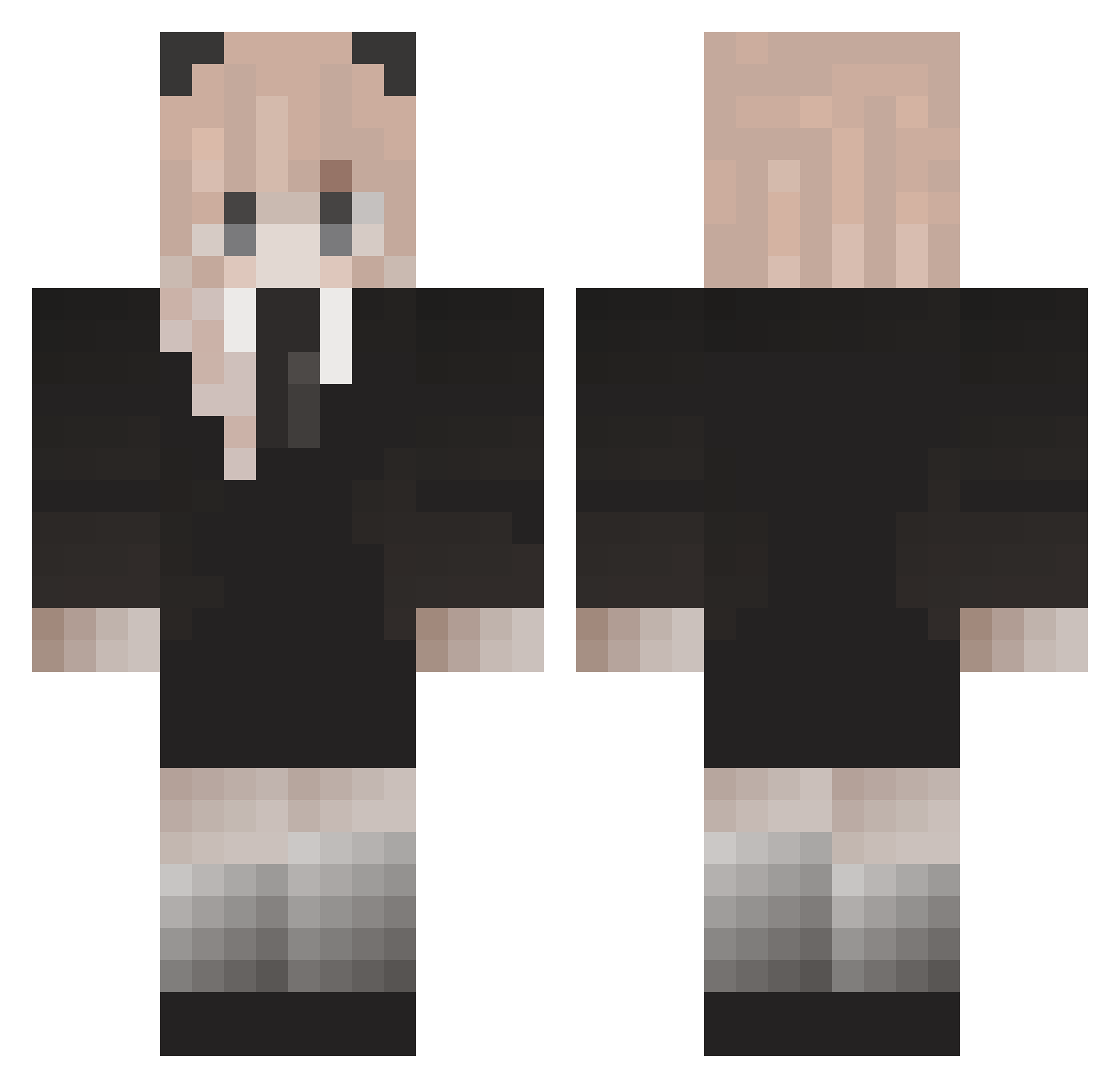 TC_Vicky Minecraft skin, front and back view