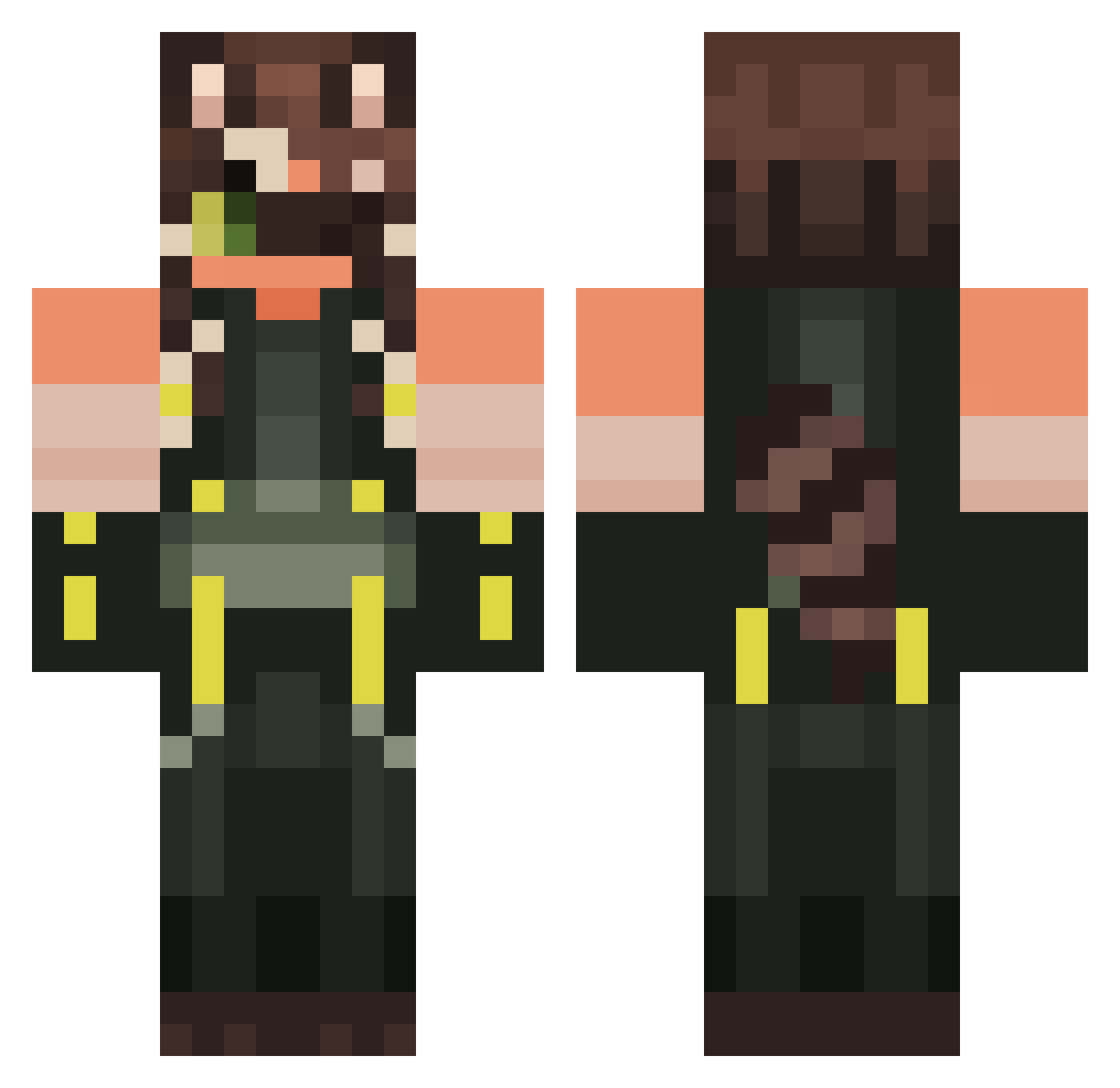 Specklx Minecraft skin, front and back view