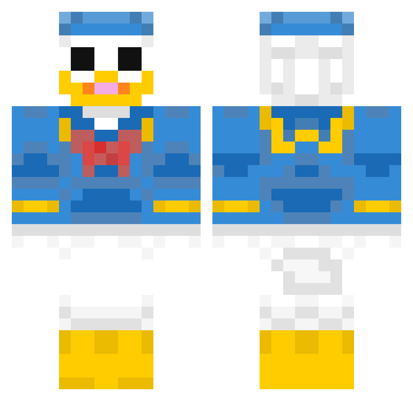 Wadmal Minecraft skin, front and back view