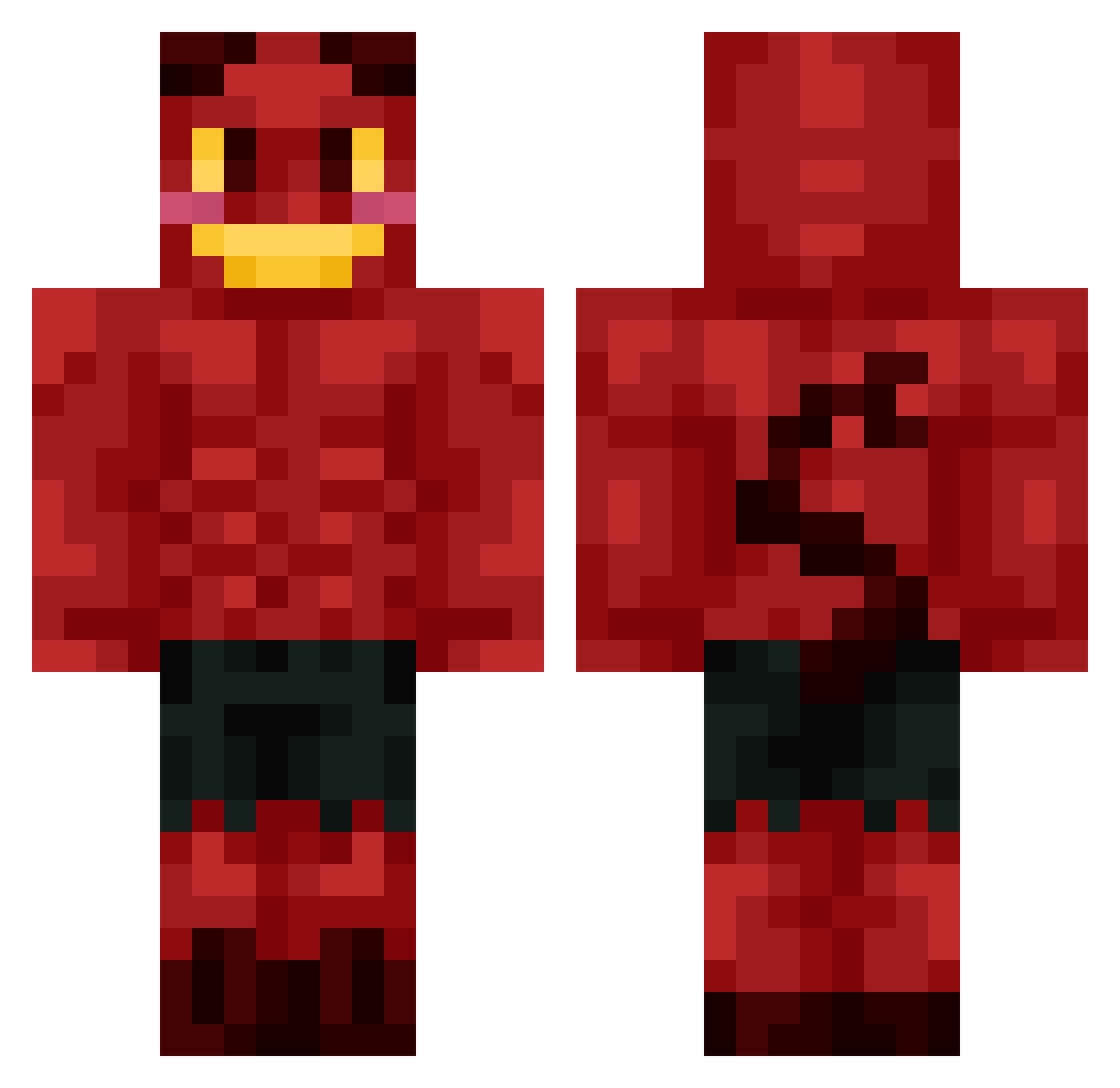 Ekskimon Minecraft skin, front and back view