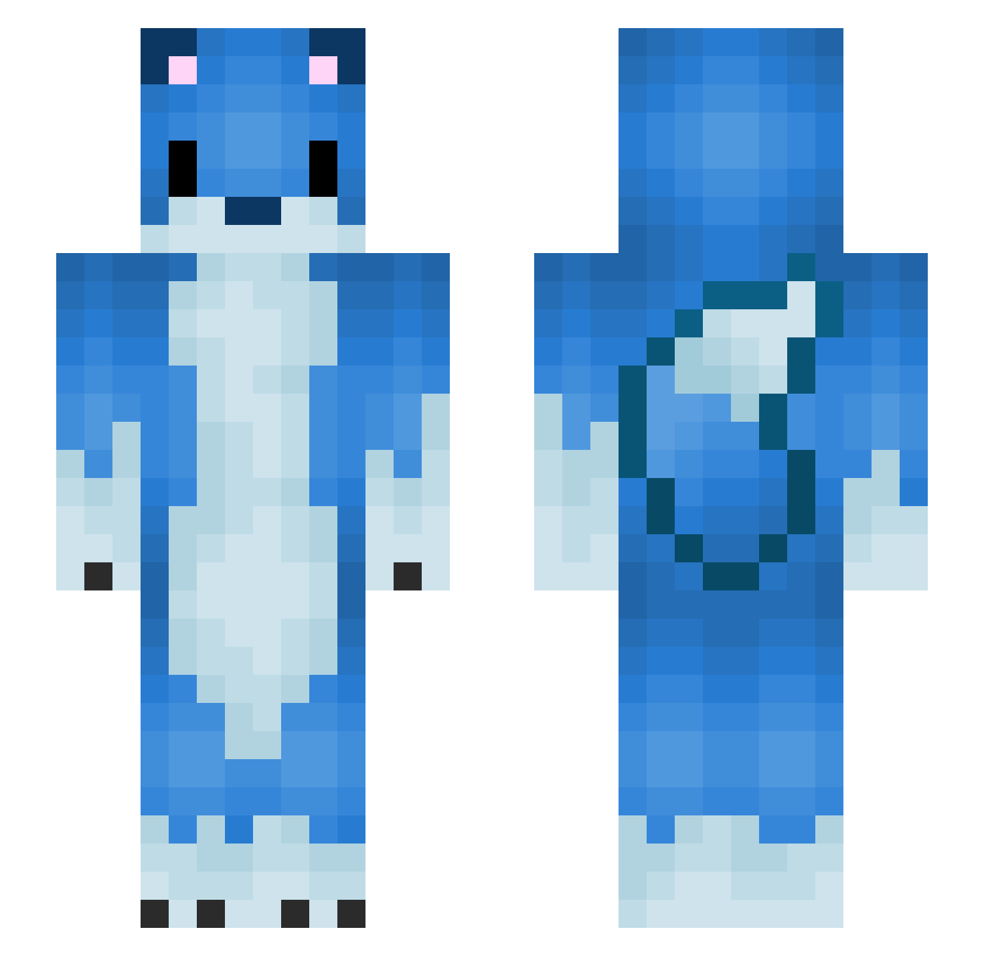 wasted Minecraft skin, front and back view