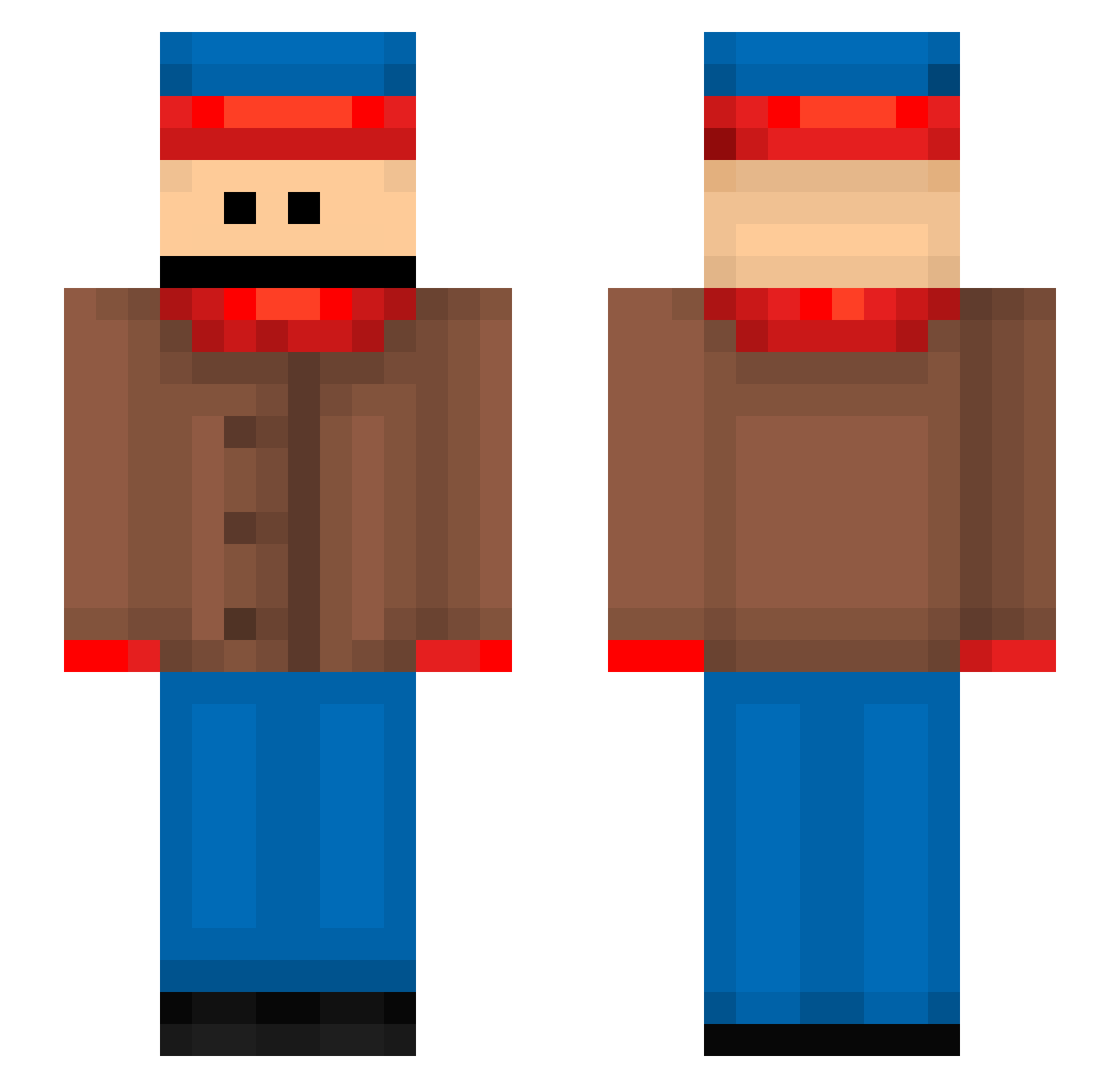 Luquui Minecraft skin, front and back view
