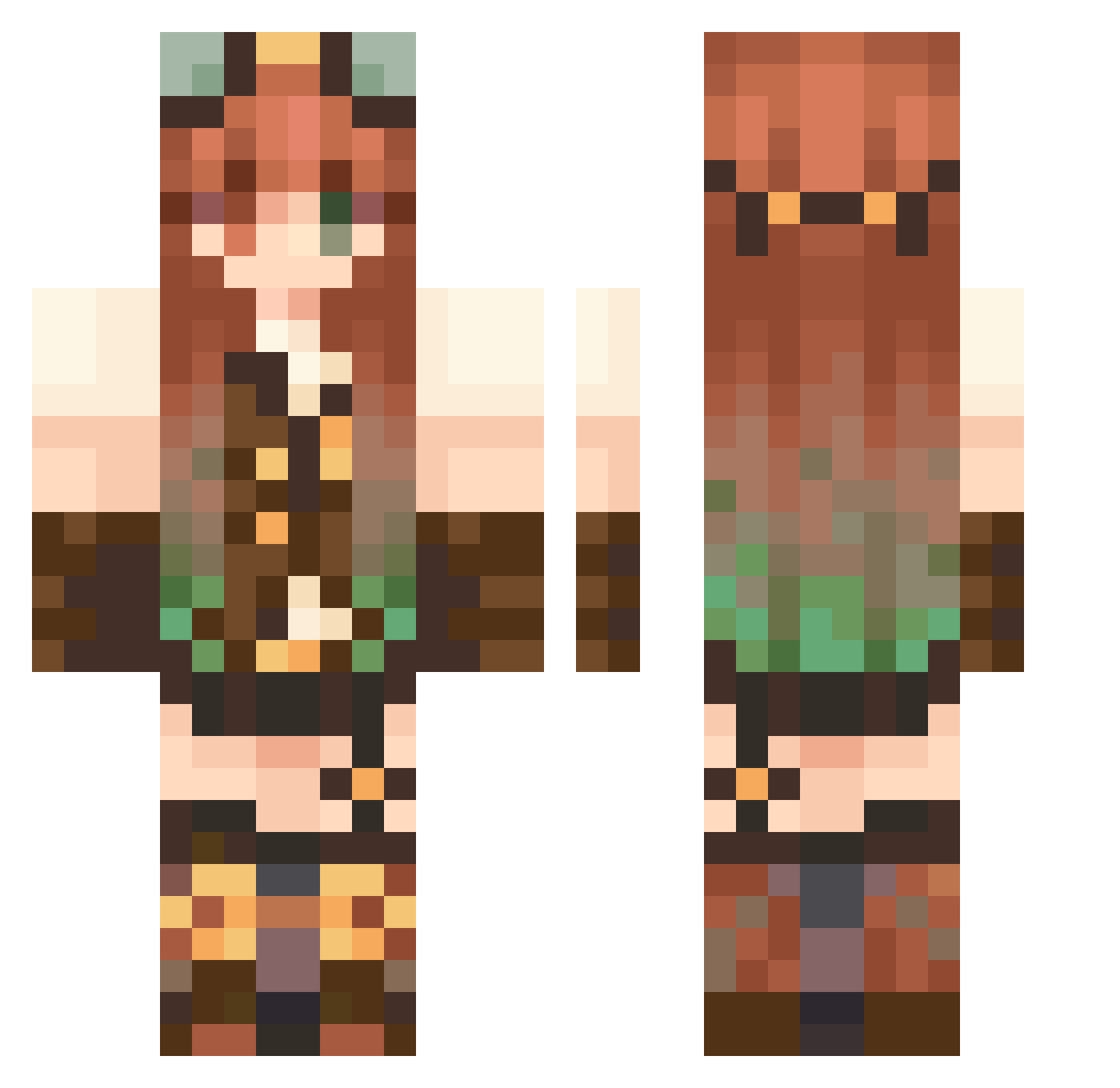 apple_fish Minecraft skin, front and back view