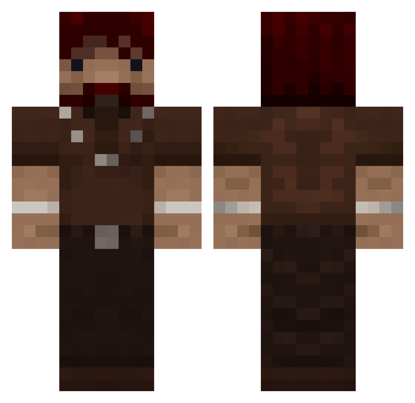 SpyOps Minecraft skin, front and back view