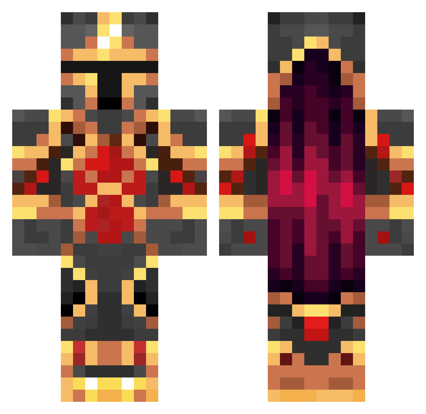 Syphania Minecraft skin, front and back view