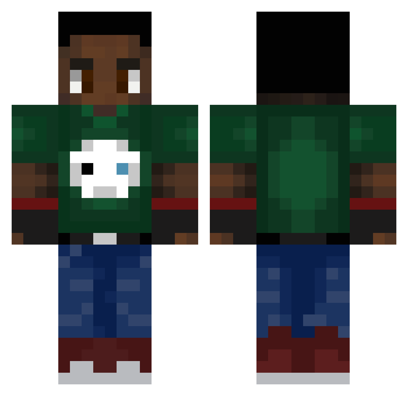 vitinholla123 Minecraft skin, front and back view