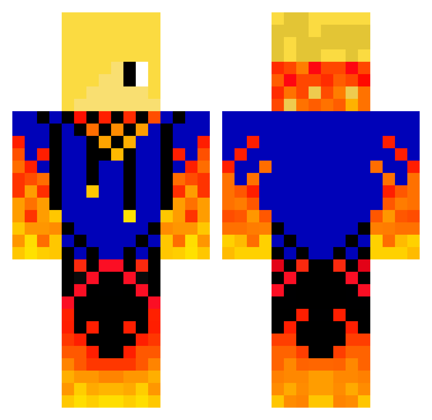 firedragonkid Minecraft skin, front and back view