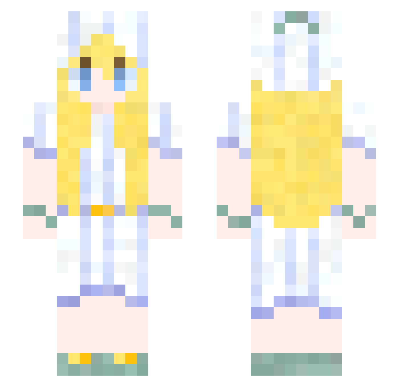 Puschkinia Minecraft skin, front and back view