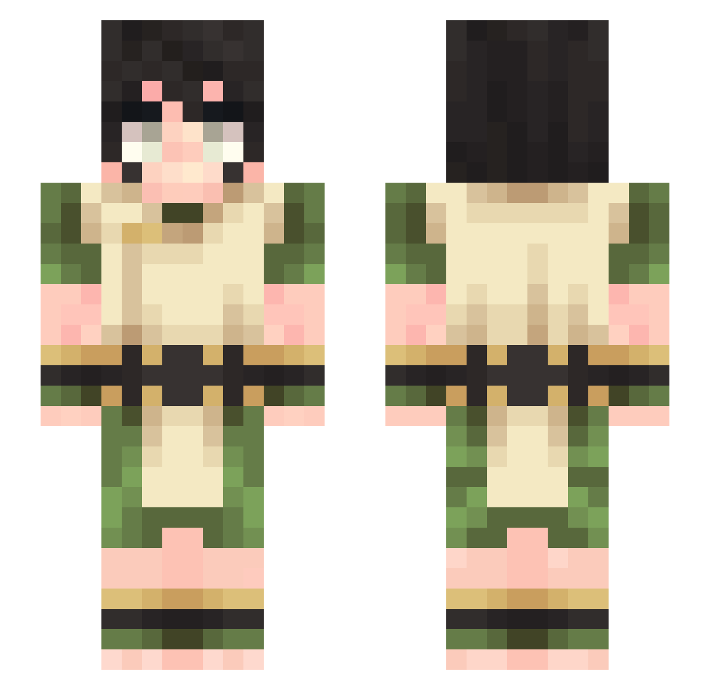 CrimsonKlaw_ Minecraft skin, front and back view