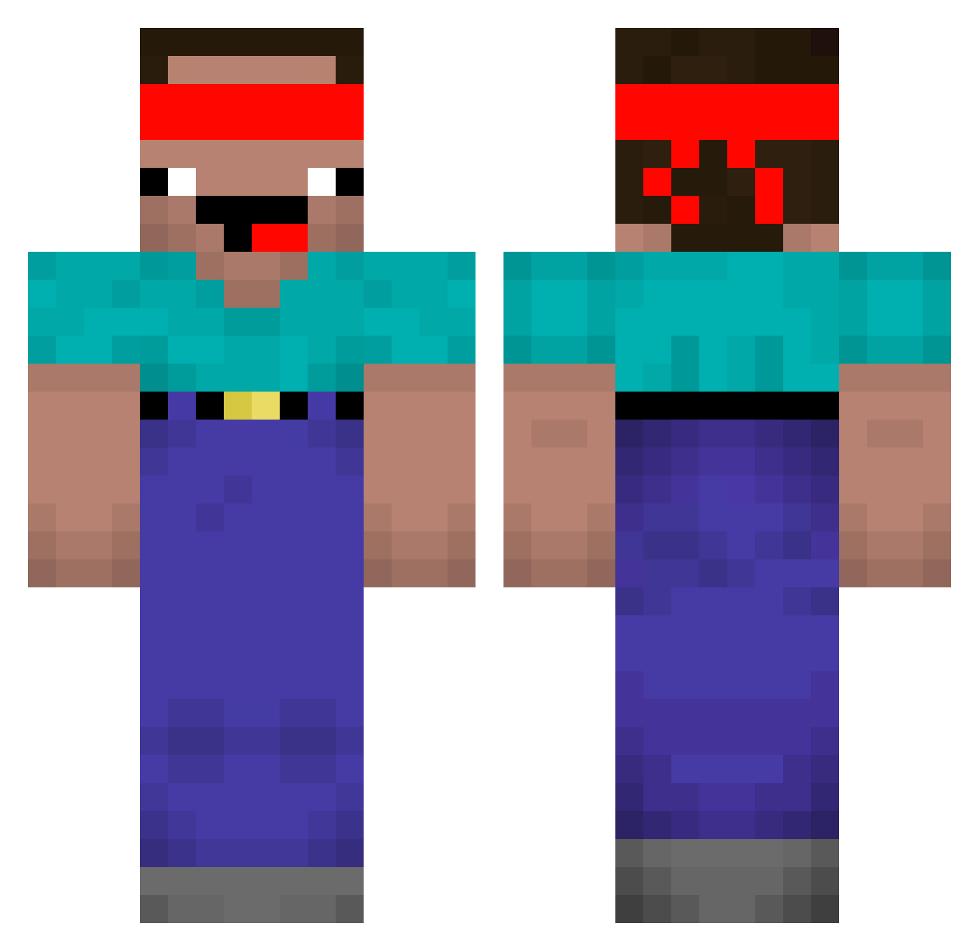 UnsoundDust7743 Minecraft skin, front and back view