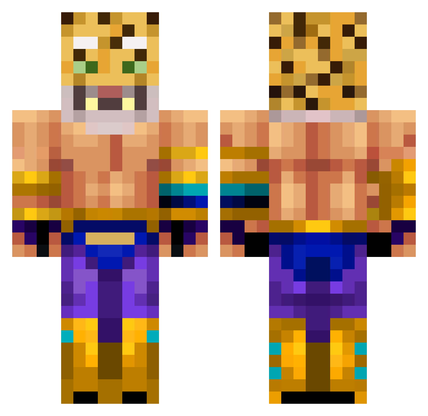 IsaacRodeez Minecraft skin, front and back view