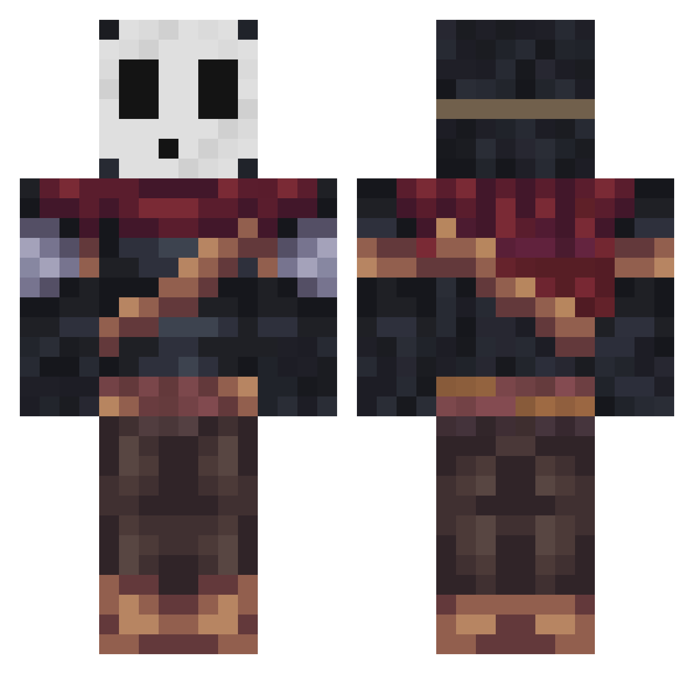 Wohlgesinnt Minecraft skin, front and back view