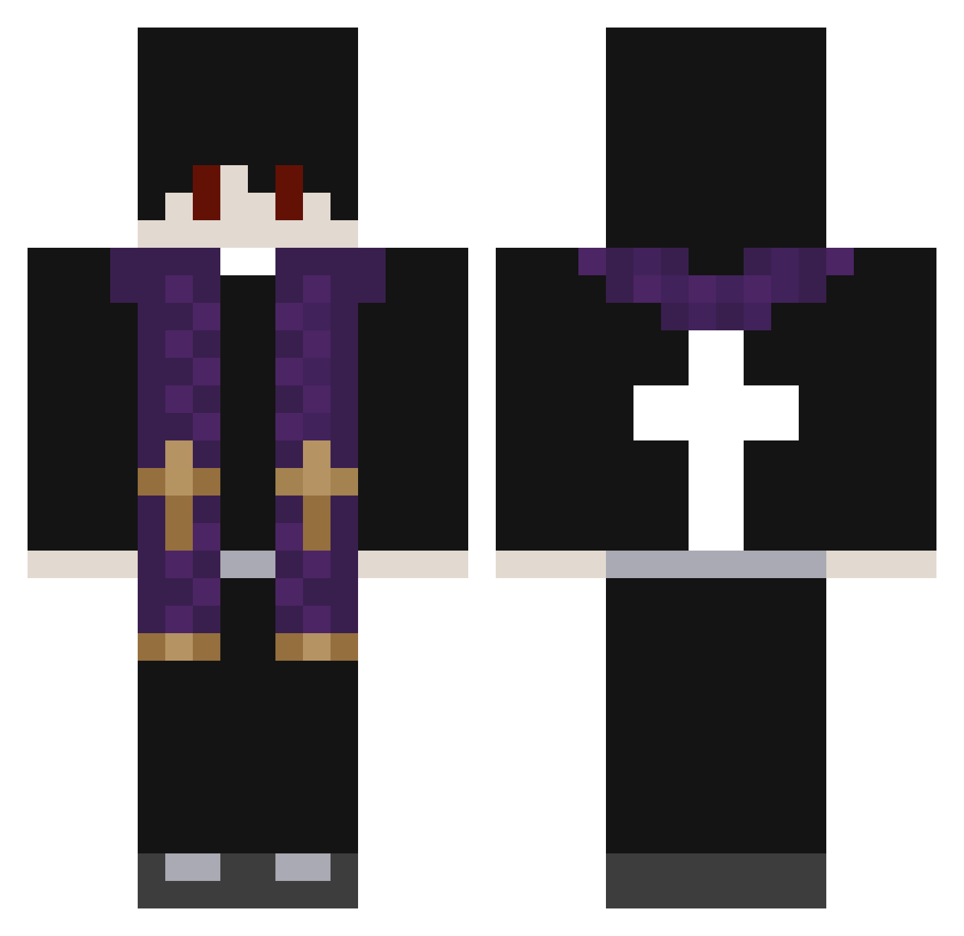 Czarny1509 Minecraft skin, front and back view