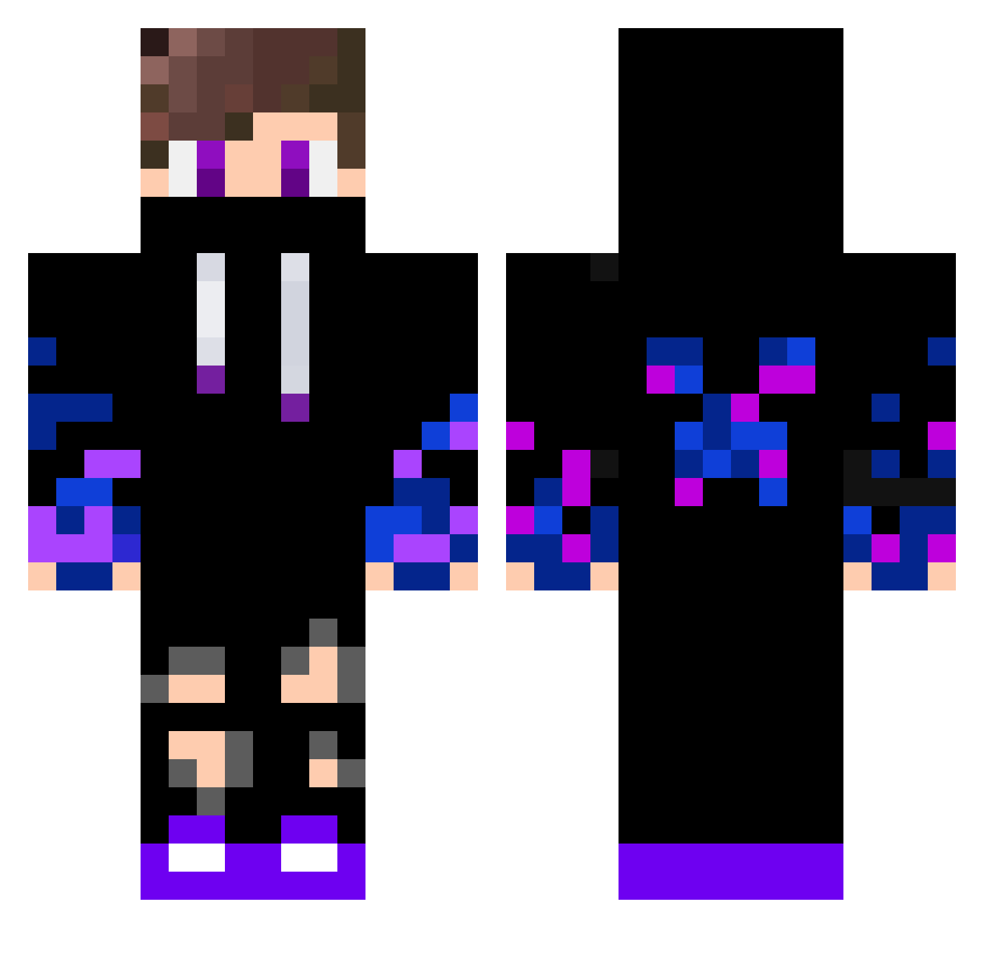 SeseSasa Minecraft skin, front and back view