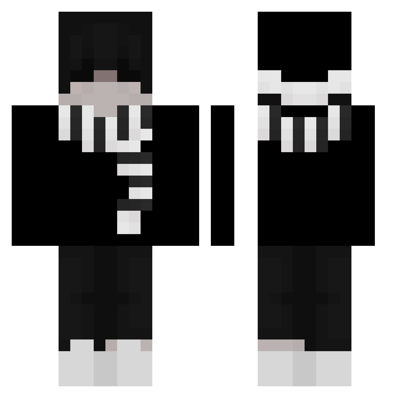 Wolfyzadaax Minecraft skin, front and back view
