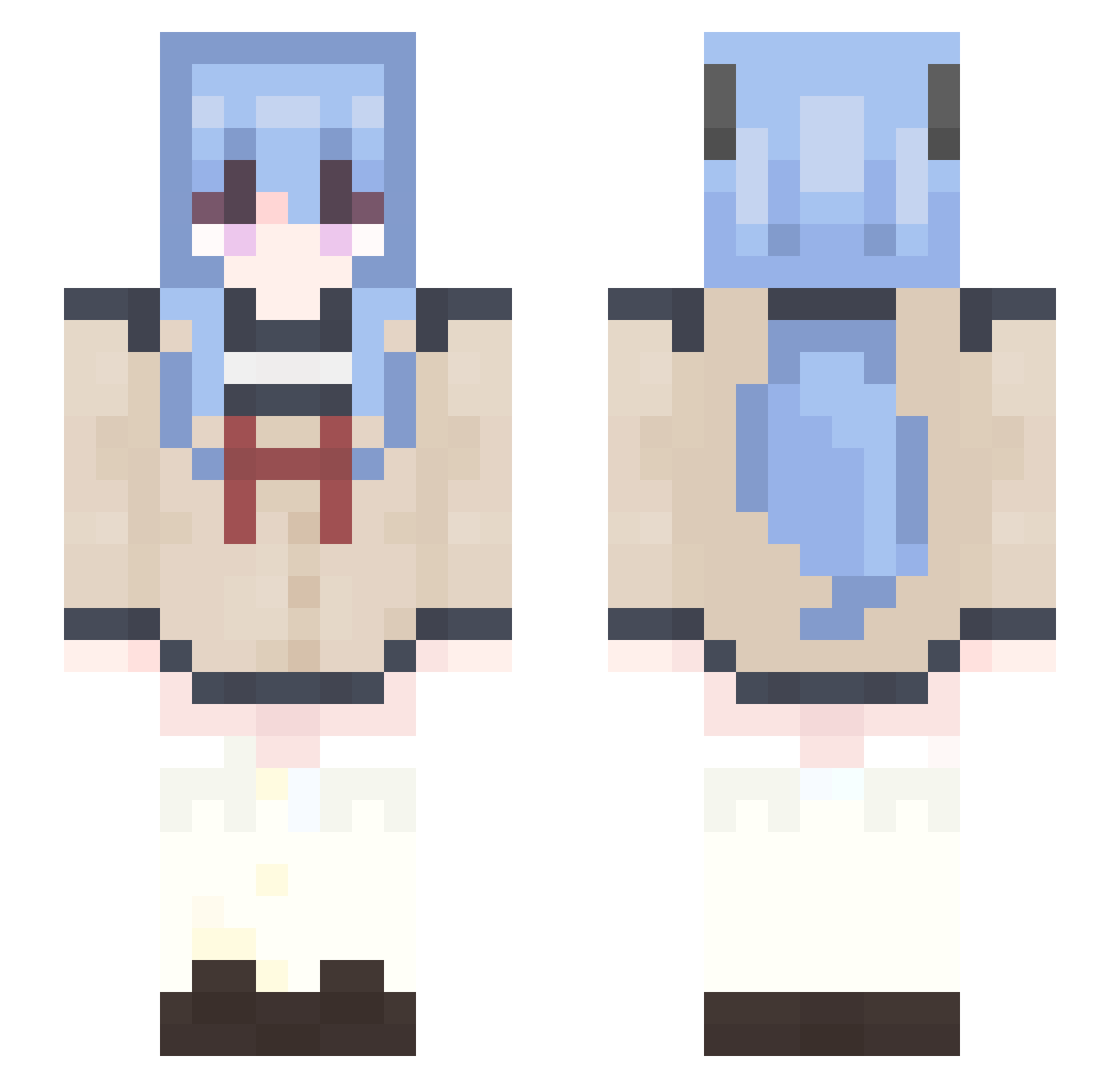 ImLinMu Minecraft skin, front and back view