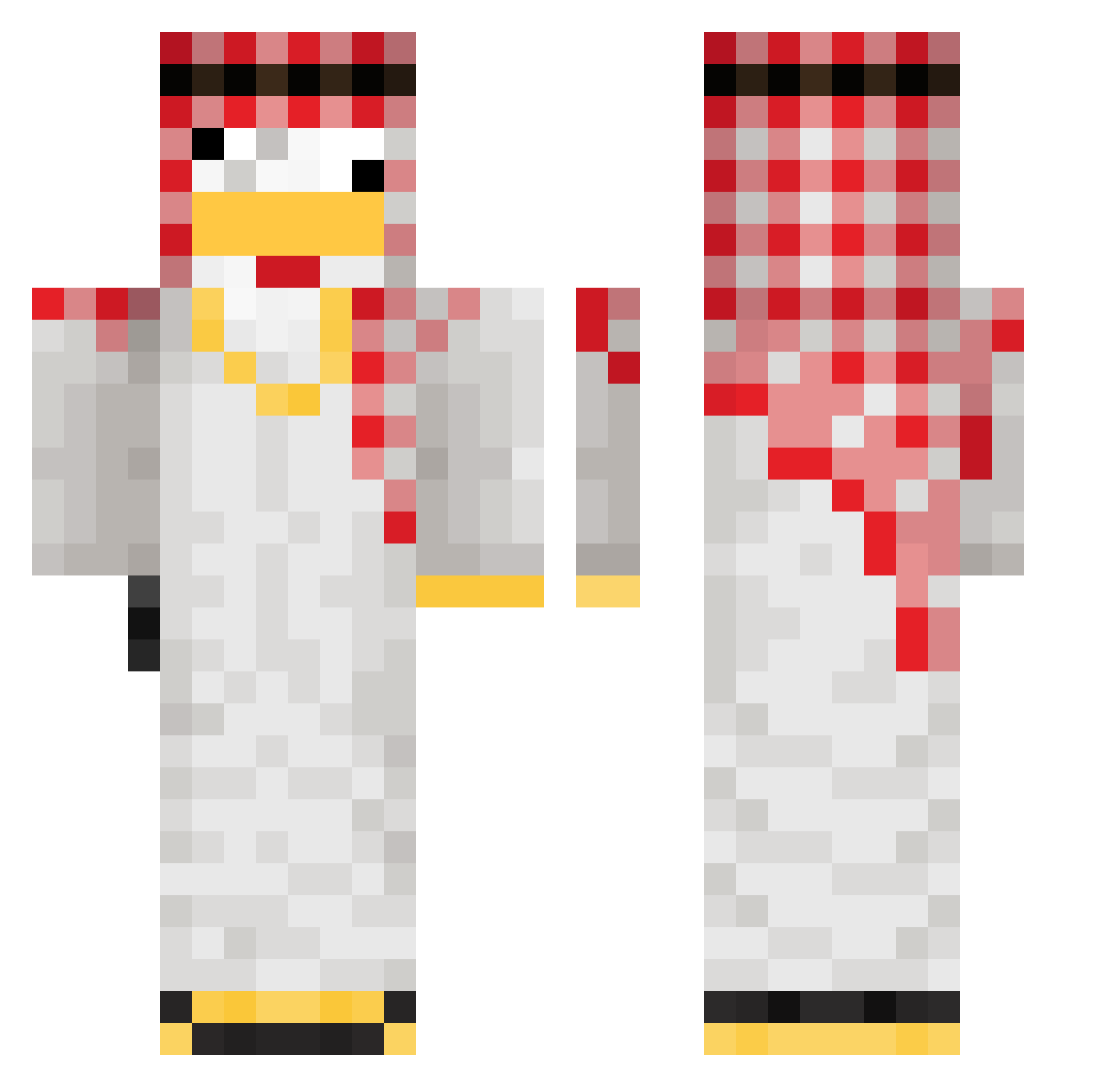 Swiffttty Minecraft skin, front and back view