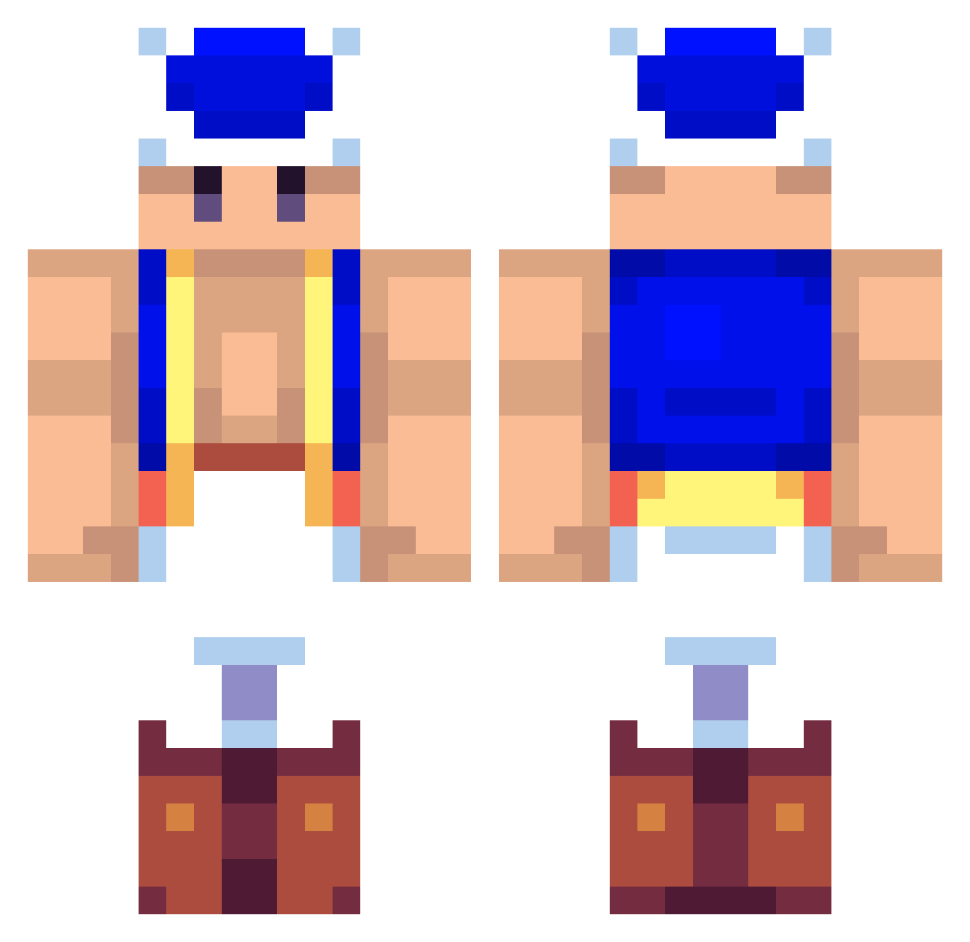 Yoshi72z Minecraft skin, front and back view