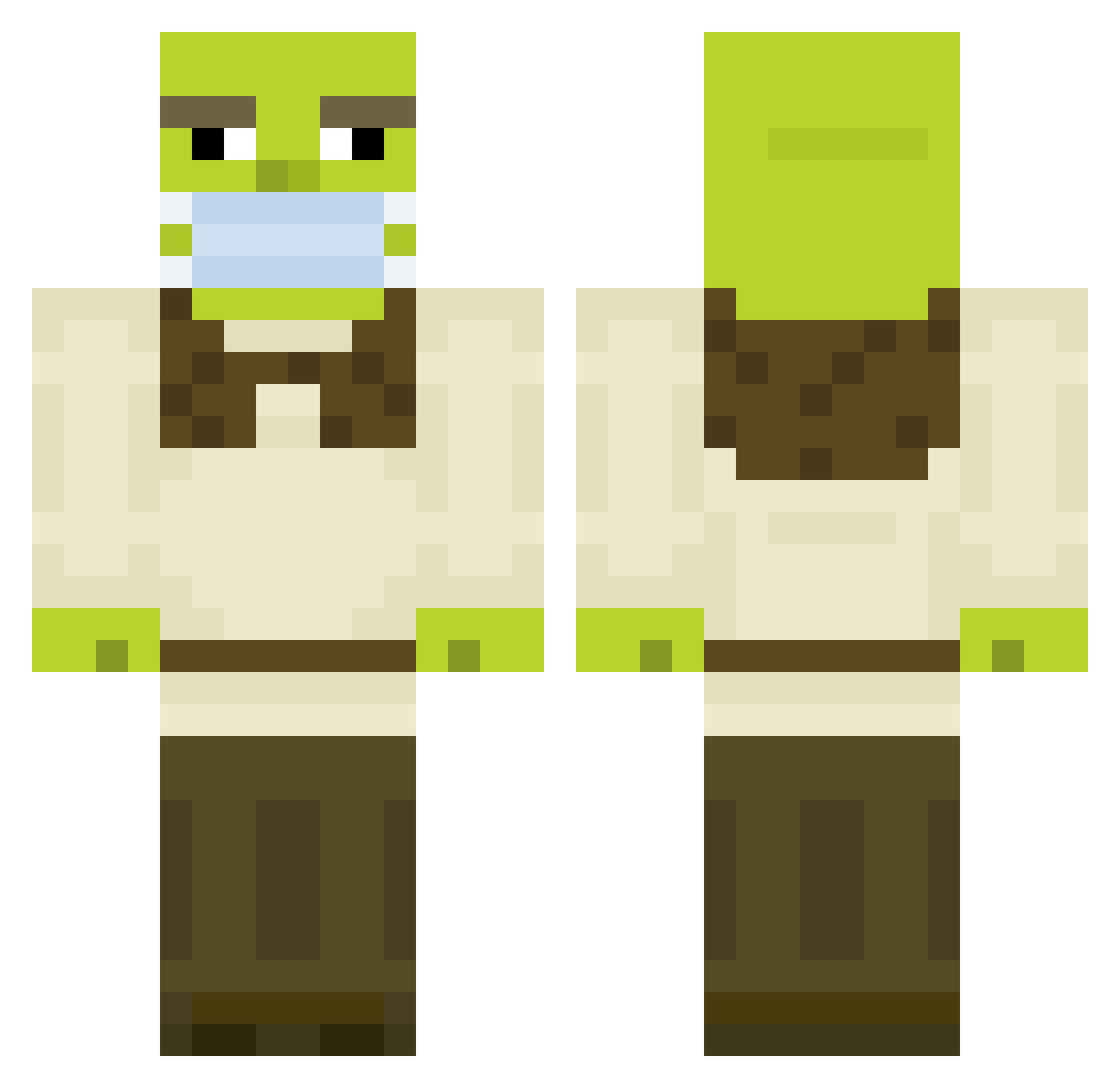 Danica Minecraft skin, front and back view