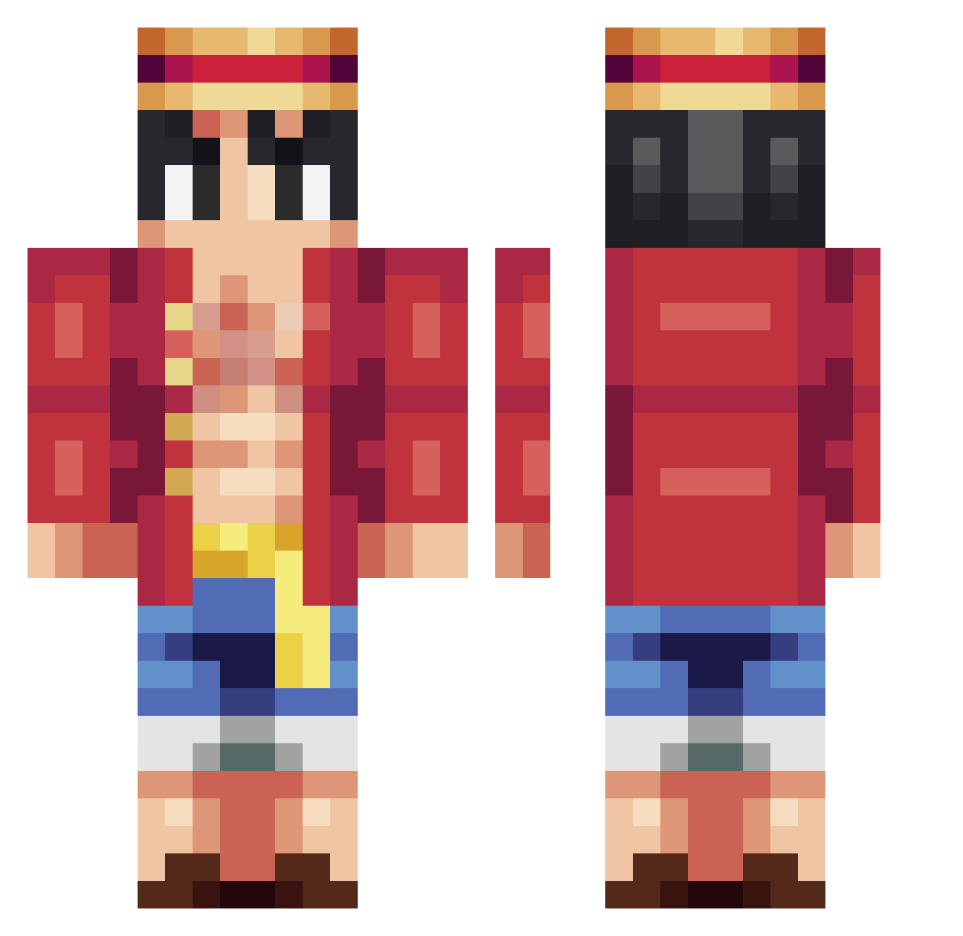 Sajistreo3 Minecraft skin, front and back view