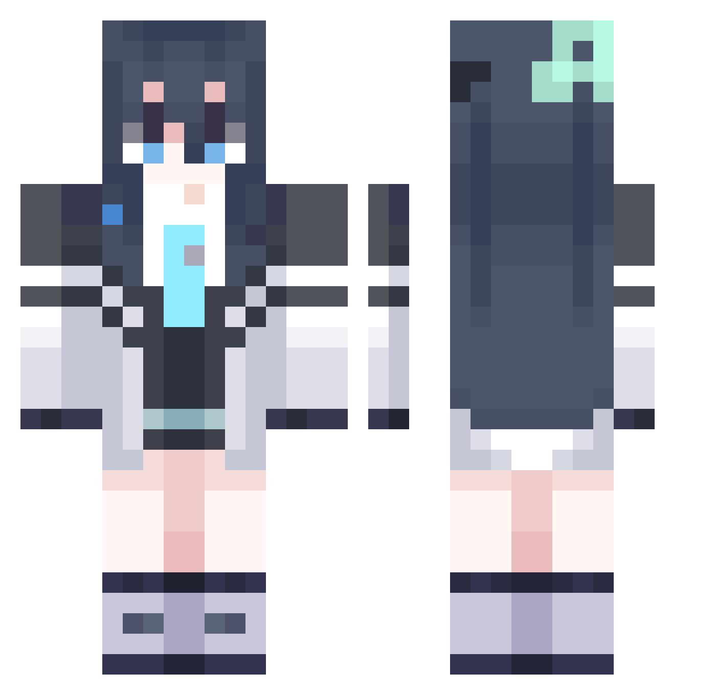 at2er Minecraft skin, front and back view