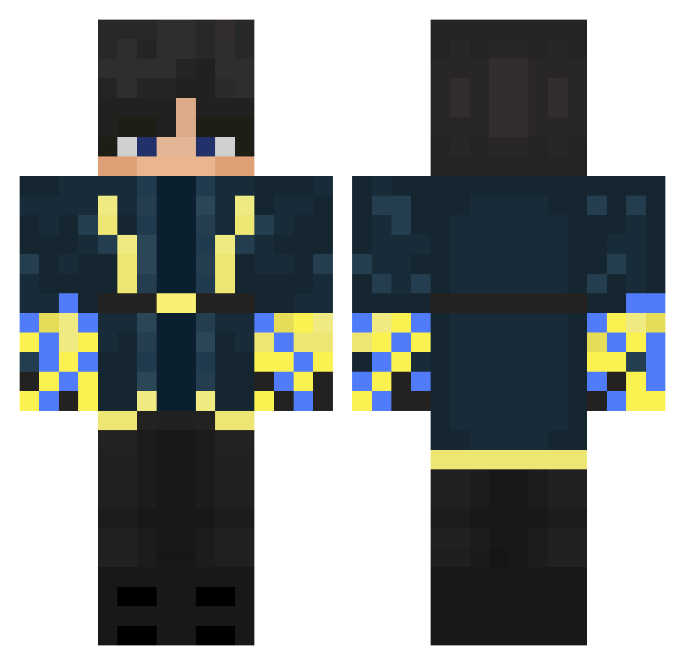 XenomNova Minecraft skin, front and back view