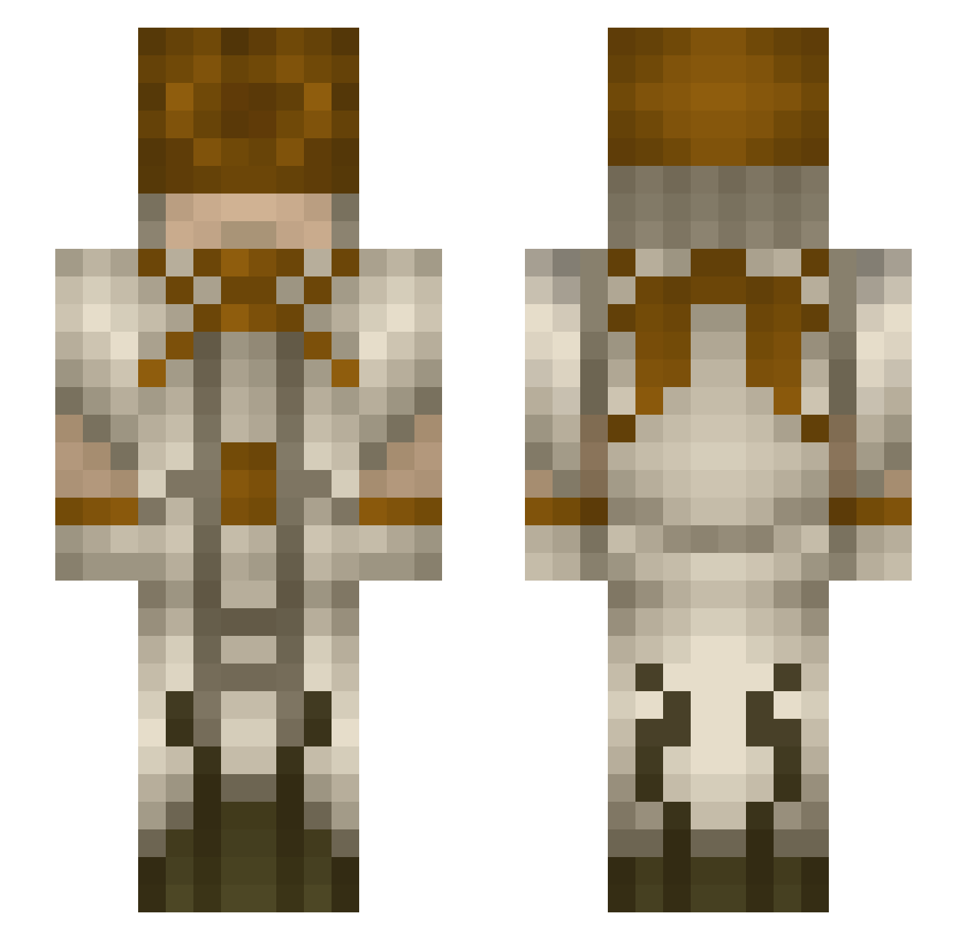 viviparous Minecraft skin, front and back view