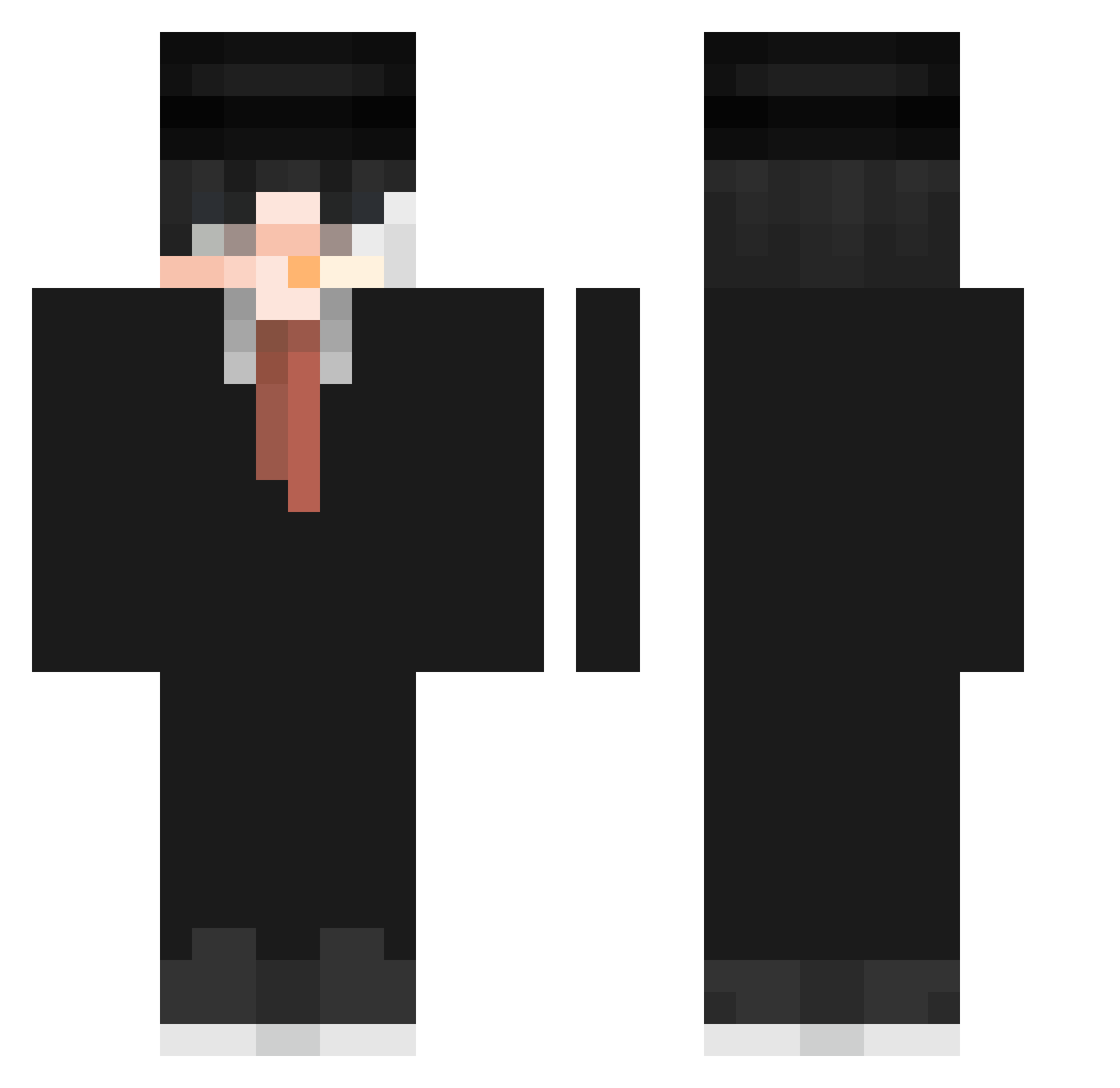 iWyker Minecraft skin, front and back view
