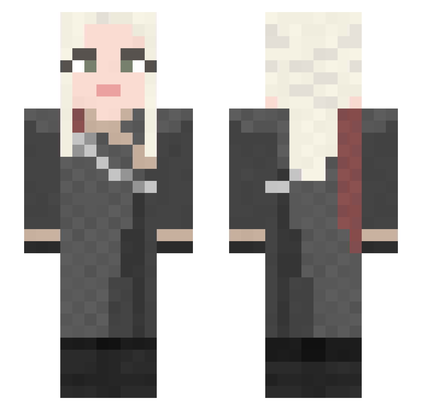 JakeSZN Minecraft skin, front and back view