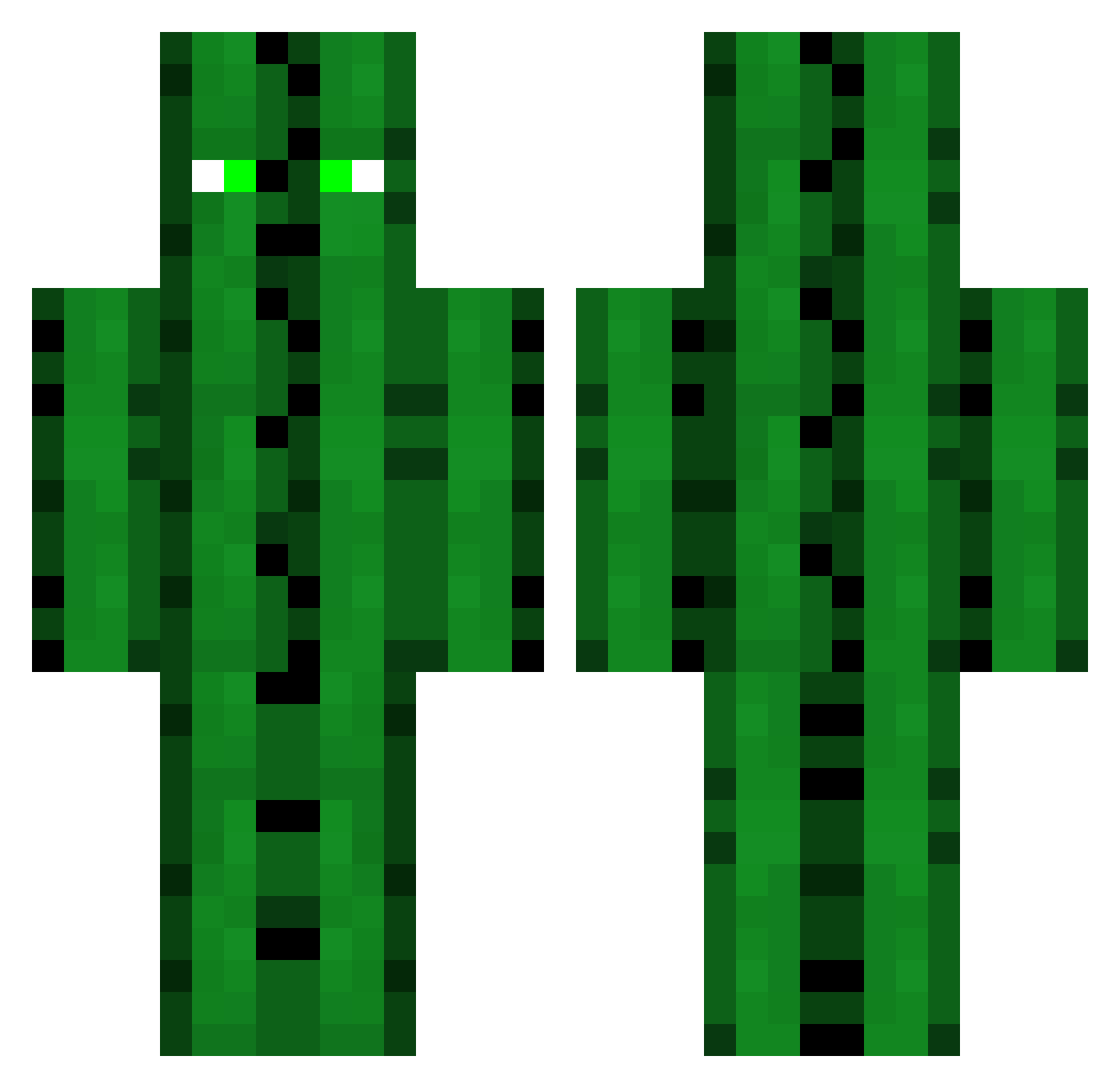 TheThirstyCactus Minecraft skin, front and back view
