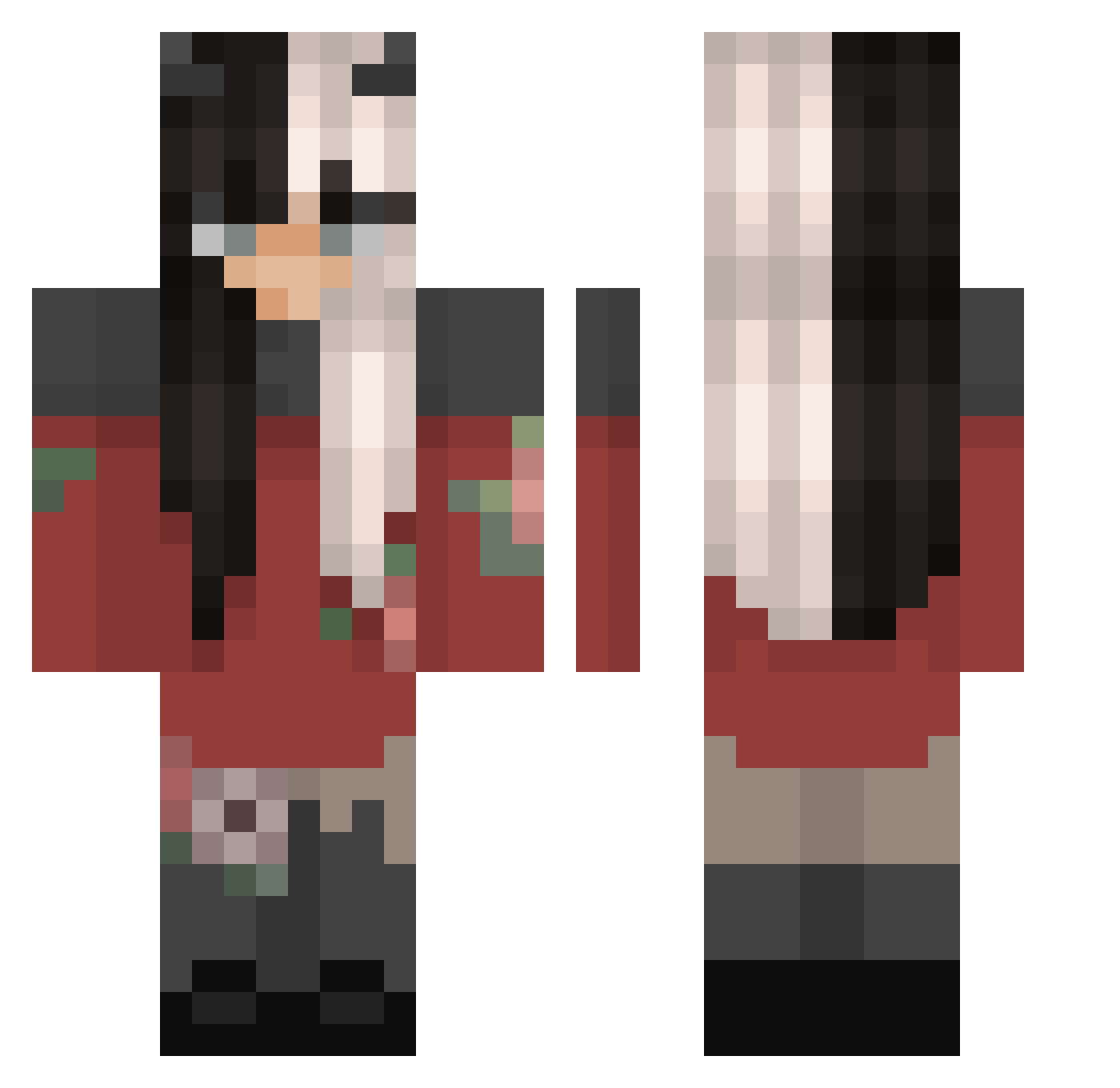 qw_koneko_chan Minecraft skin, front and back view