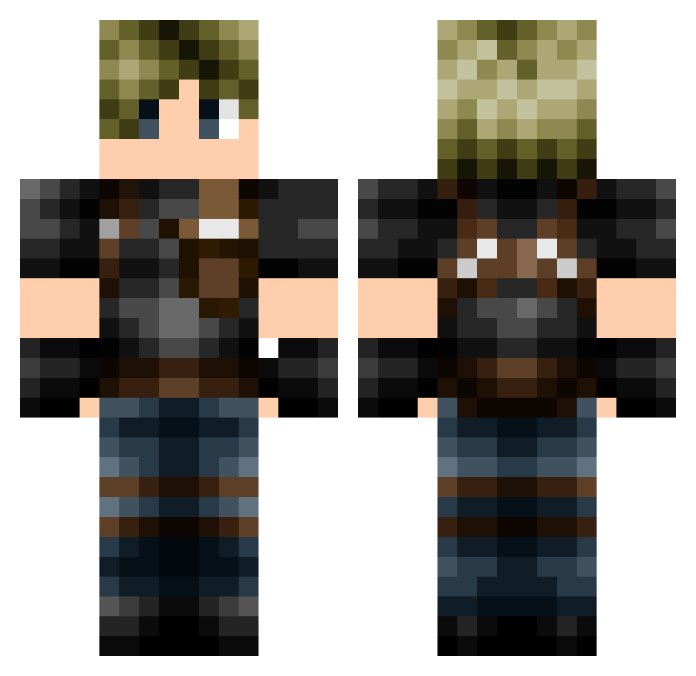 Sidder Minecraft skin, front and back view