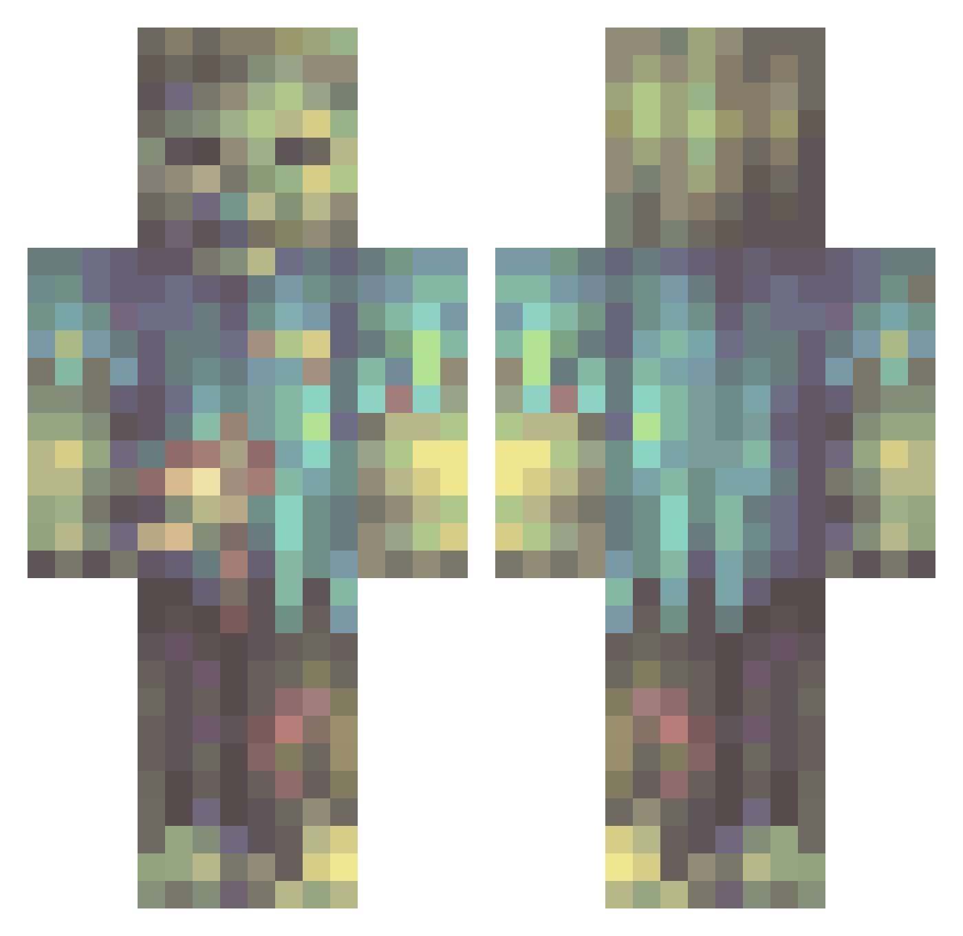 hehexd12988 Minecraft skin, front and back view