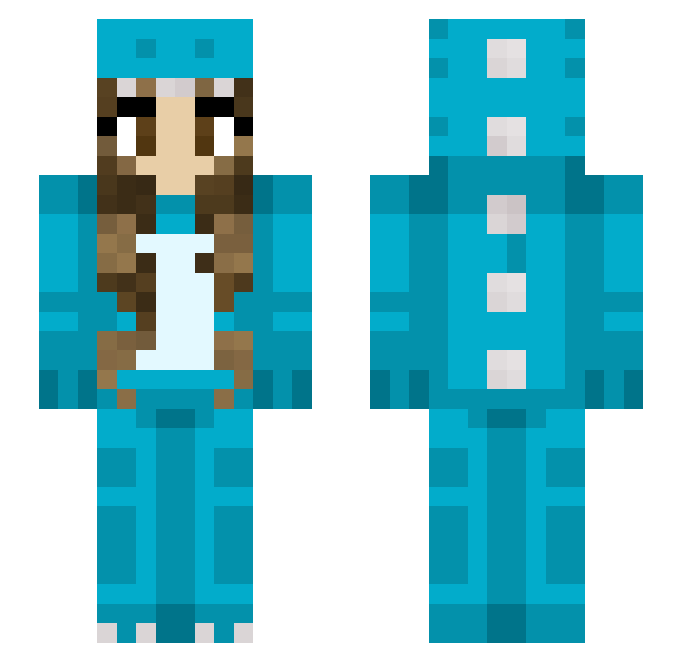 wojankowa Minecraft skin, front and back view