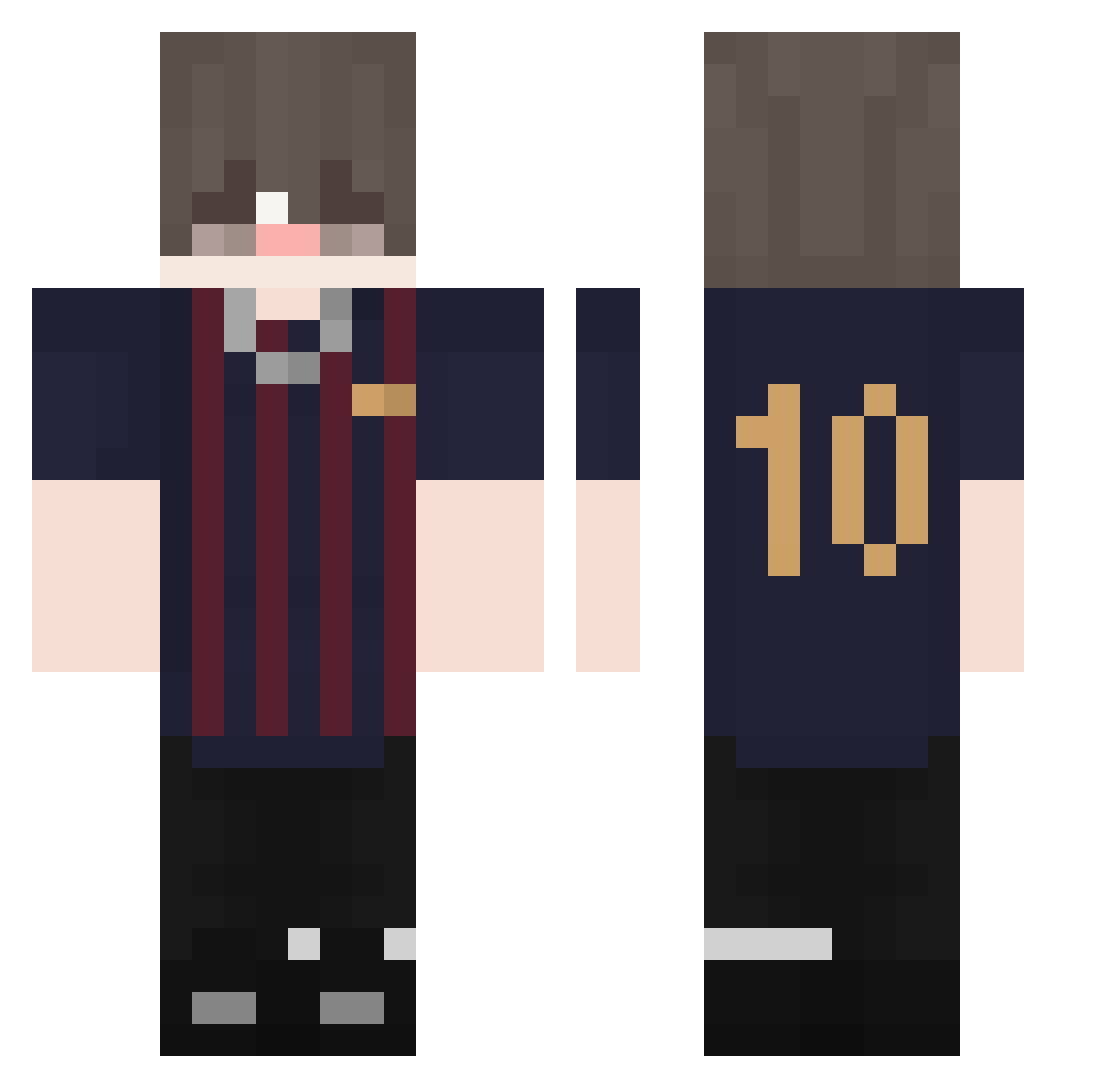 Meetsamid Minecraft skin, front and back view