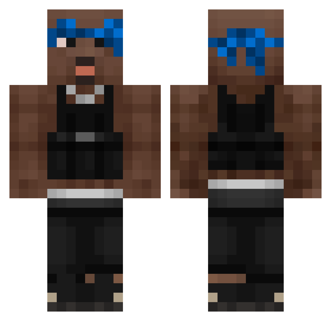 IZuSnVuT Minecraft skin, front and back view