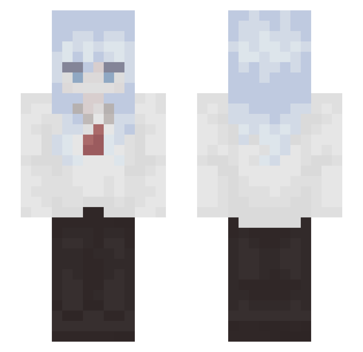 Droxxity Minecraft skin, front and back view